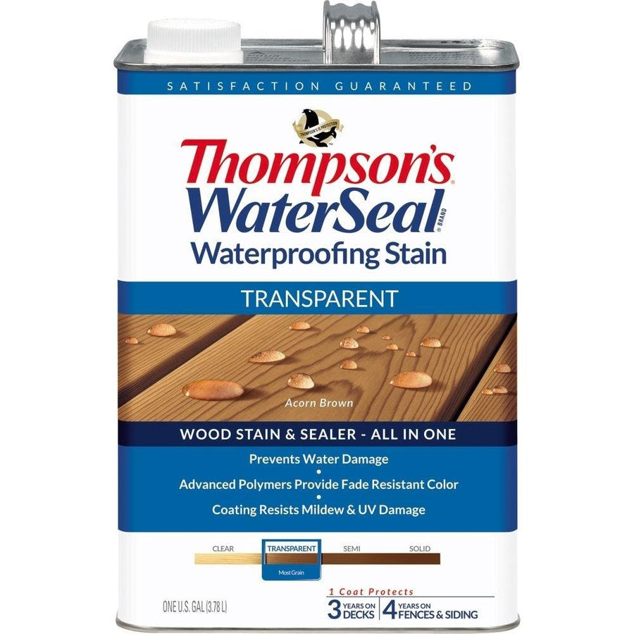 TH.041841-16 Waterproofing Stain - Transparent, Acorn Brown - 1 Gallon