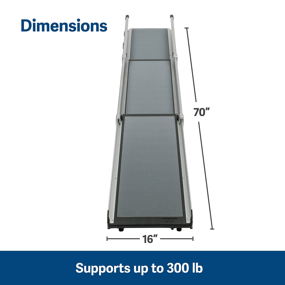 Happy Ride Compact Telescoping Dog Ramp, Portable Pet Ramp for Cars, Trucks & SUVs with Adjustable Sizing