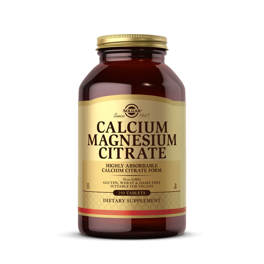 Solgar Calcium Magnesium Citrate, 250 Tablets - Supports Healthy Bones & Teeth - Musculoskeletal & Nervous System Support - Highly Absorbable - Non-GMO, Vegan, Gluten-Free, Dairy Free - 50 Servings