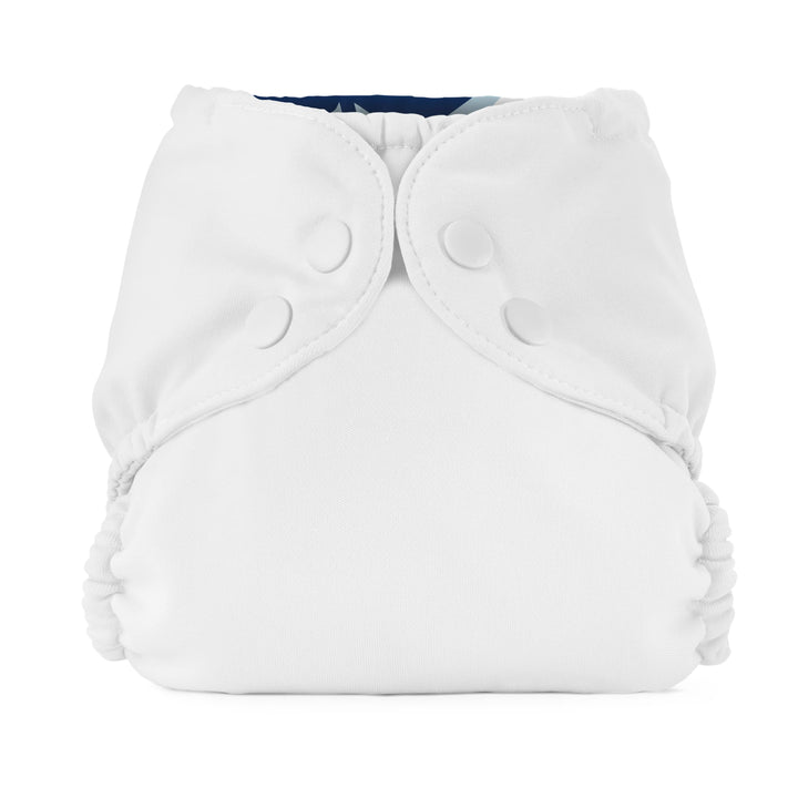 Cloth Diaper Outer, Swim Diaper, Waterproof Cloth Diaper Cover, Leak-Proof and Breathable Layer Over Prefolds, Flats or Fitteds, Reusable Diaper with Snap Closure - Size 2 (18-35lbs), Sea Salt