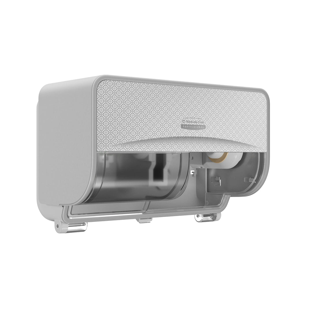 ICON Coreless Standard Roll Horizontal Toilet Paper Dispenser 2 Roll (53698), with Silver Mosaic Design Faceplate, 7.9 x 12.4 x 6.42 (Qty 1)