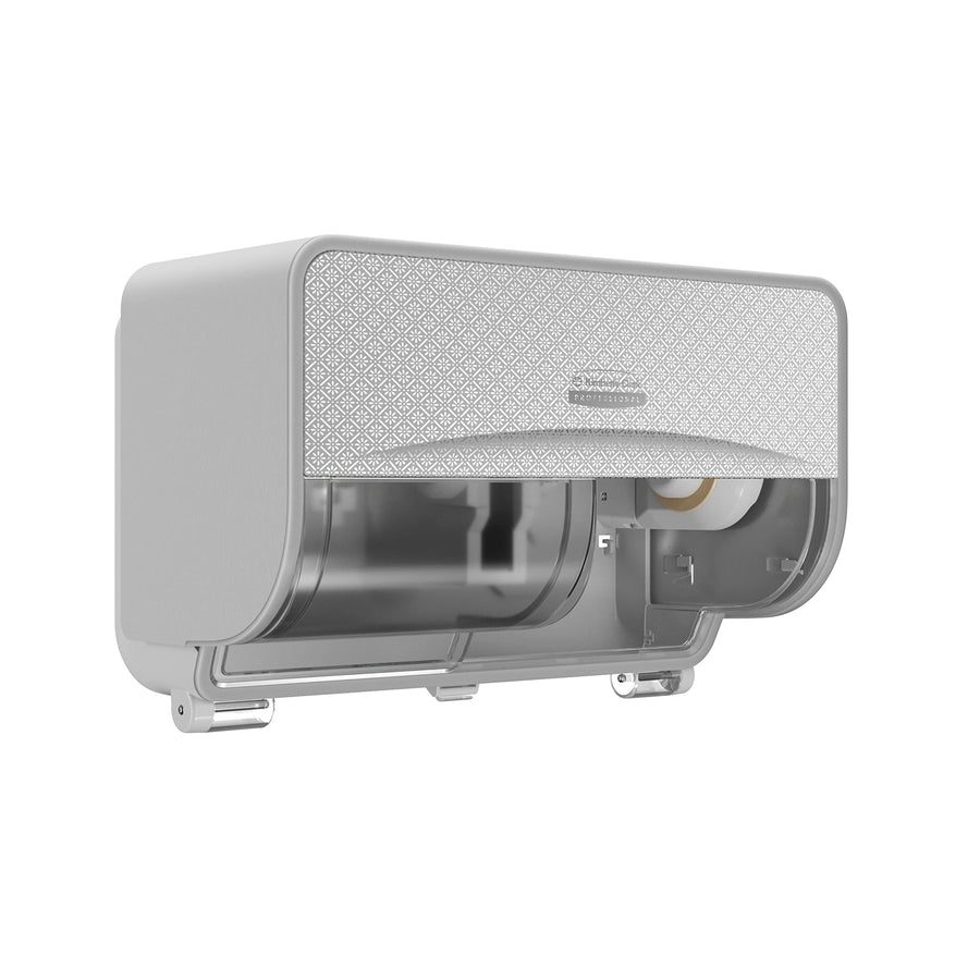 ICON Coreless Standard Roll Horizontal Toilet Paper Dispenser 2 Roll (53698), with Silver Mosaic Design Faceplate, 7.9 x 12.4 x 6.42 (Qty 1)