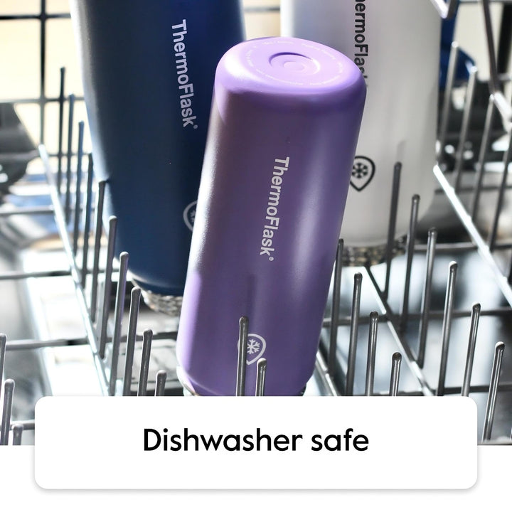 ThermoFlask 40 oz Double Wall Vacuum Insulated Stainless Steel Water Bottle with Spout and Straw Lids, Cobalt