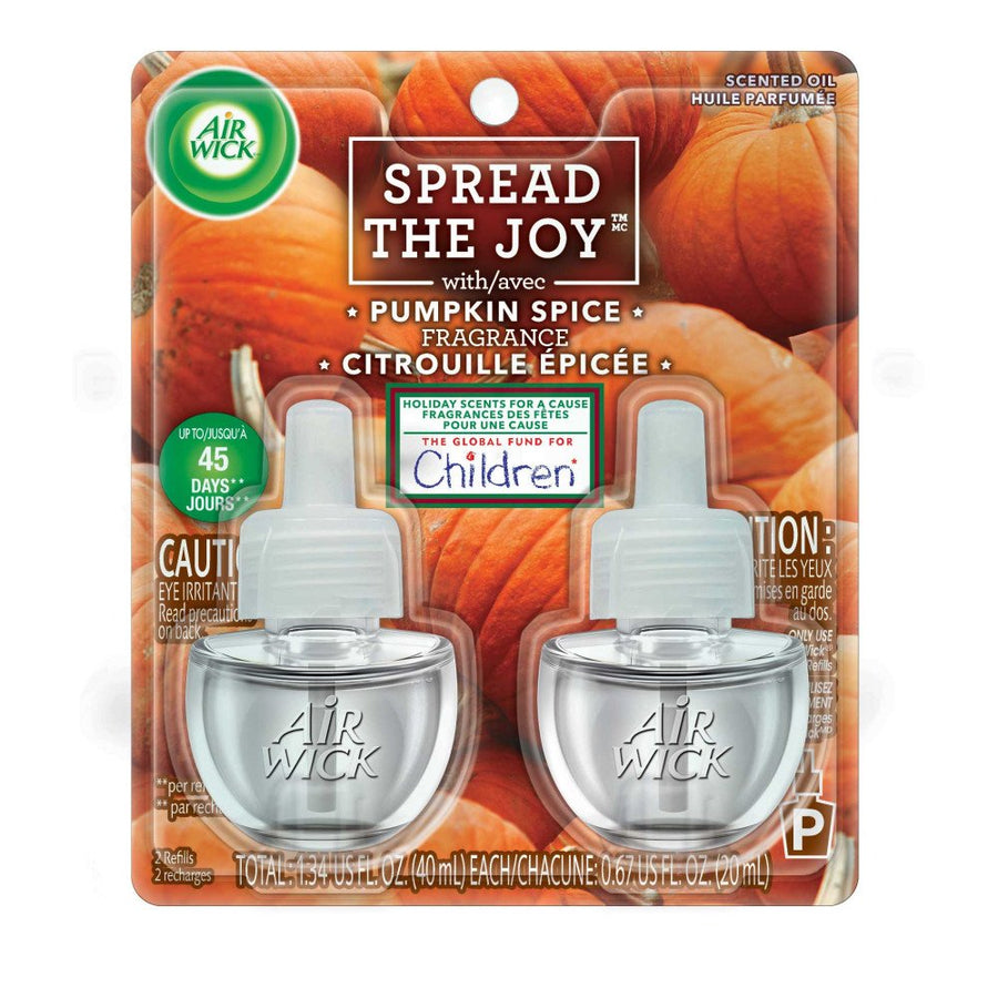 Plug in Scented Oil Refill, 2ct, Pumpkin Spice, Air Freshener, Essential Oils, Fall Scent, Fall décor