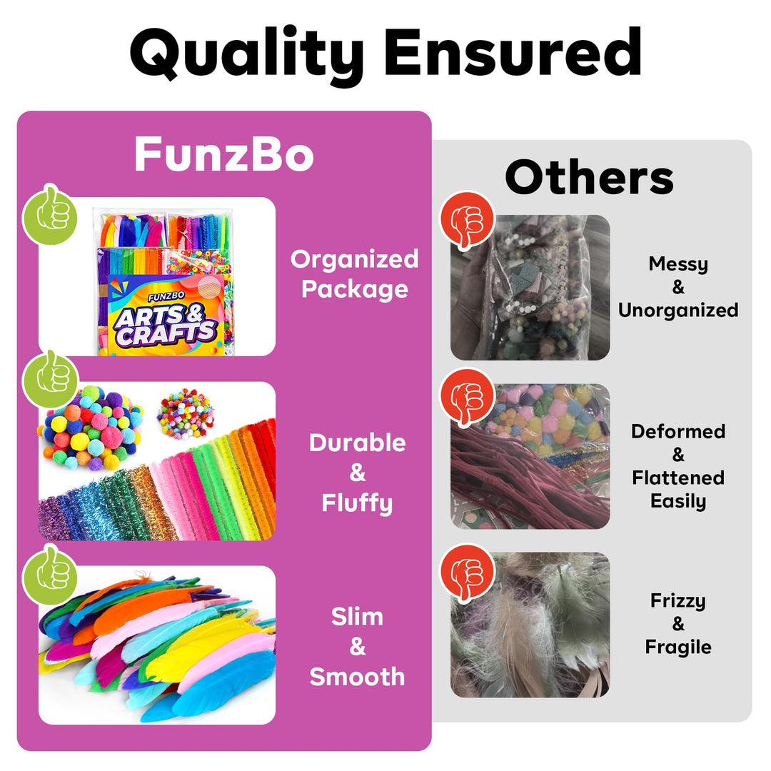 1200pcs+ Arts and Crafts Supplies for Kids - Craft Kits with Pipe Cleaners, Pom Poms for Crafts, Popsicle Sticks for Crafts, Crafts for Kids Ages 4-8, Birthday Gifts for Kids, Girls & Boys