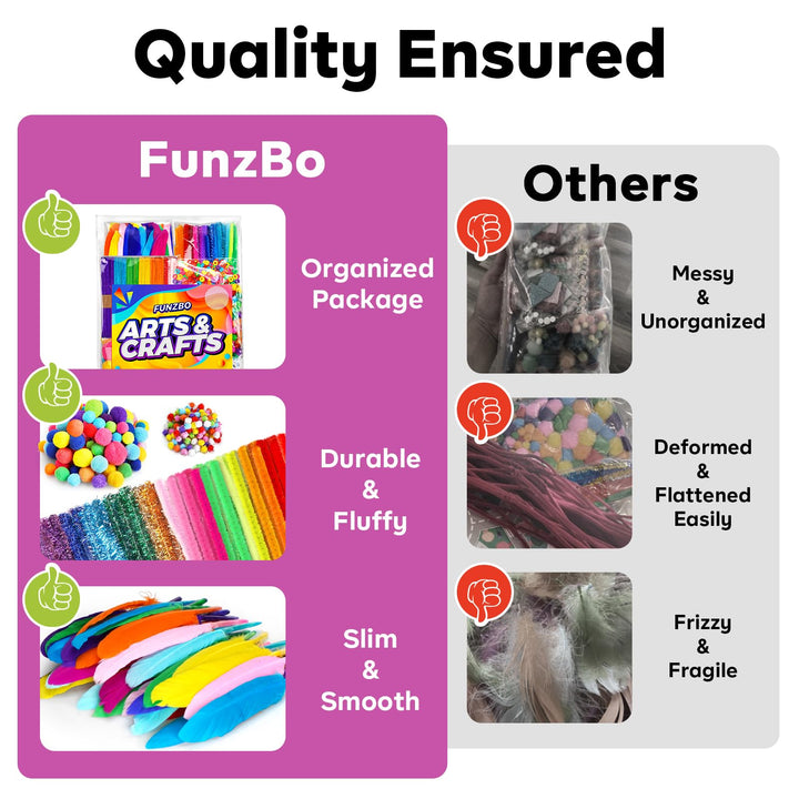 1200pcs+ Arts and Crafts Supplies for Kids - Craft Kits with Pipe Cleaners, Pom Poms for Crafts, Popsicle Sticks for Crafts, Crafts for Kids Ages 4-8, Birthday Gifts for Kids, Girls & Boys
