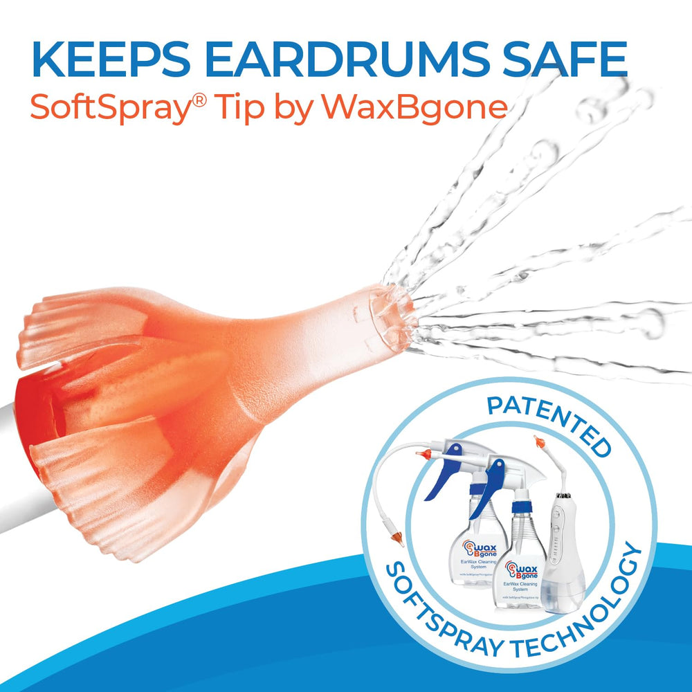 WaxBgone Earwax Removal Kit - Fast, Gentle, and Effective Ear Wax Removal Kit – Dissolve and Remove Earwax at Home - Includes Earwax Softening Drops, 3 SoftSpray Reusable Irrigation Tips, Otoscope