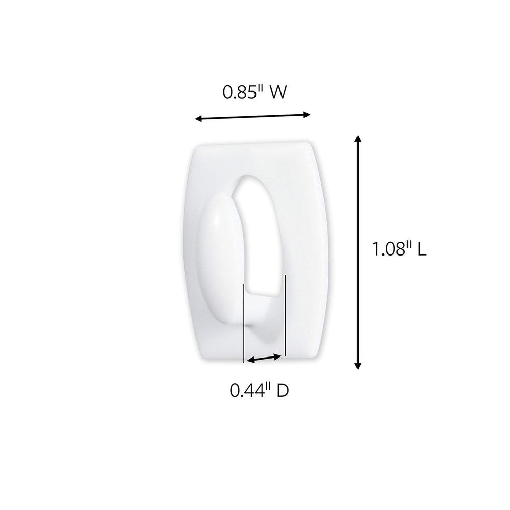 0.5 lb Capacity Mini Hooks, Indoor Use, 6 Hooks, 8 Strips, White (17006-ES)