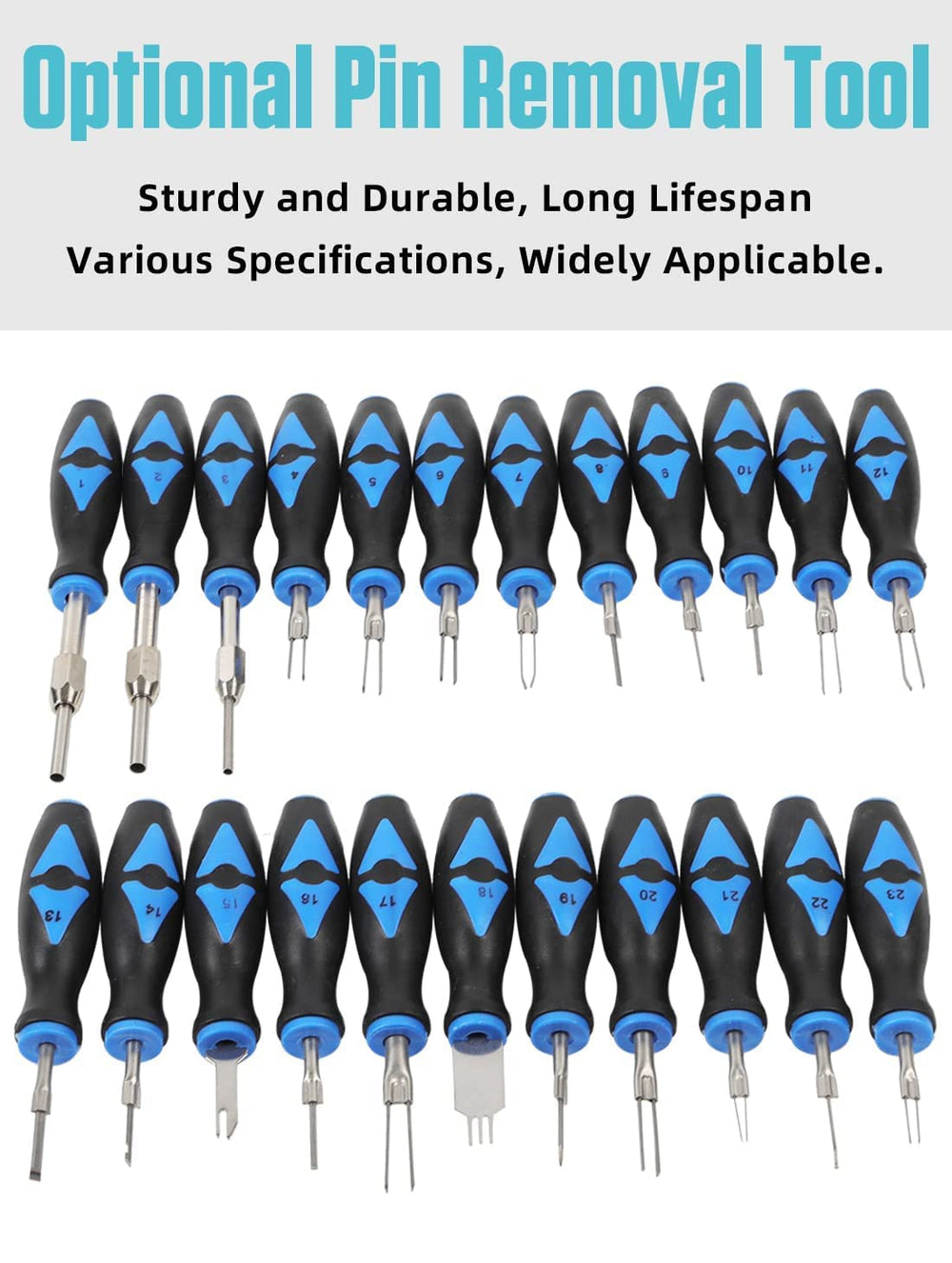 Terminal Removal Tool Kit 23 Pcs, Terminal Ejector Kit with Stainless Steel Tips, Ergonomic Rubber Handle and Carrying Case, Universal Terminal Release Kit Replaces The Proprietary Kit