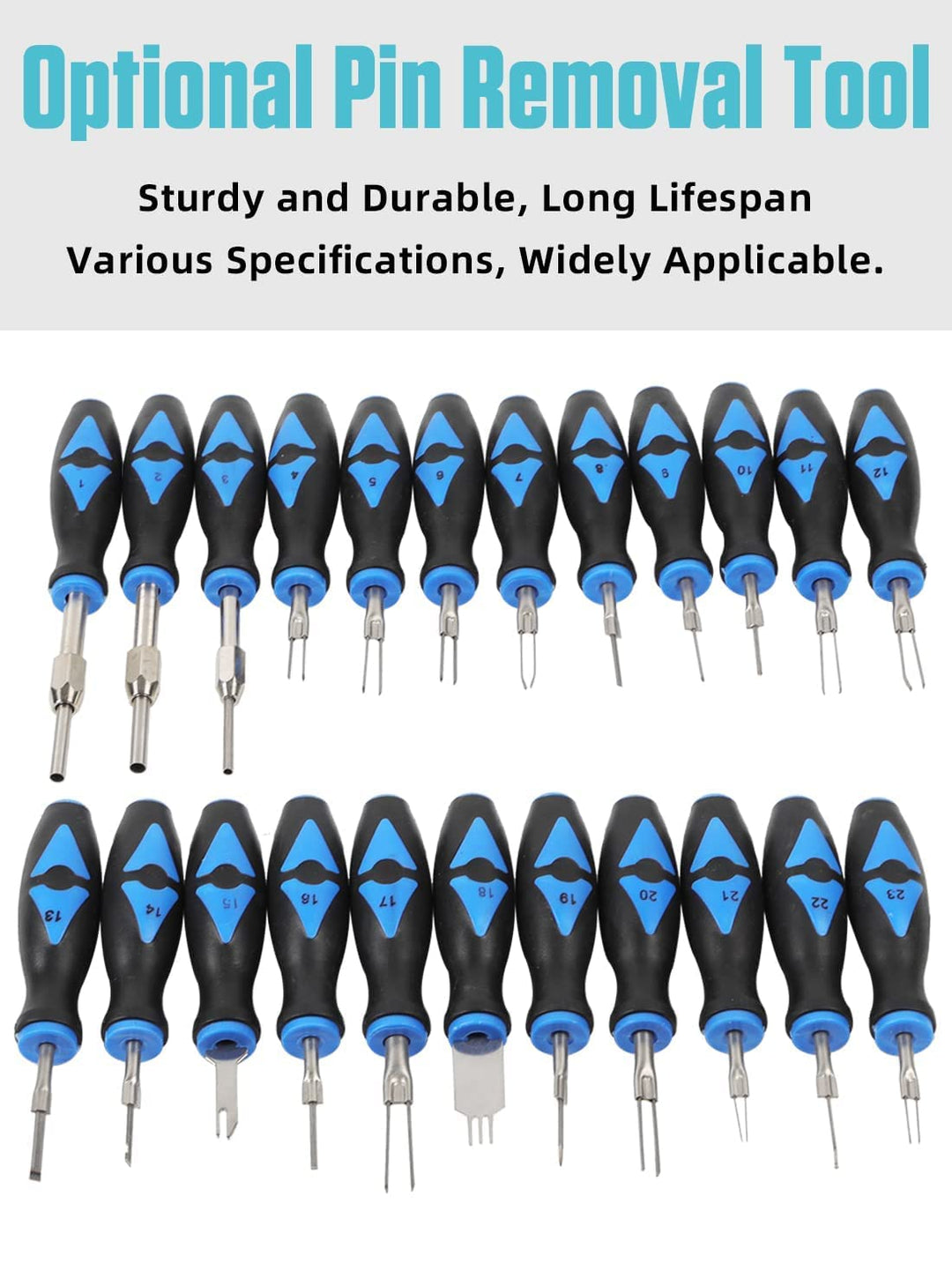 Terminal Removal Tool Kit 23 Pcs, Terminal Ejector Kit with Stainless Steel Tips, Ergonomic Rubber Handle and Carrying Case, Universal Terminal Release Kit Replaces The Proprietary Kit