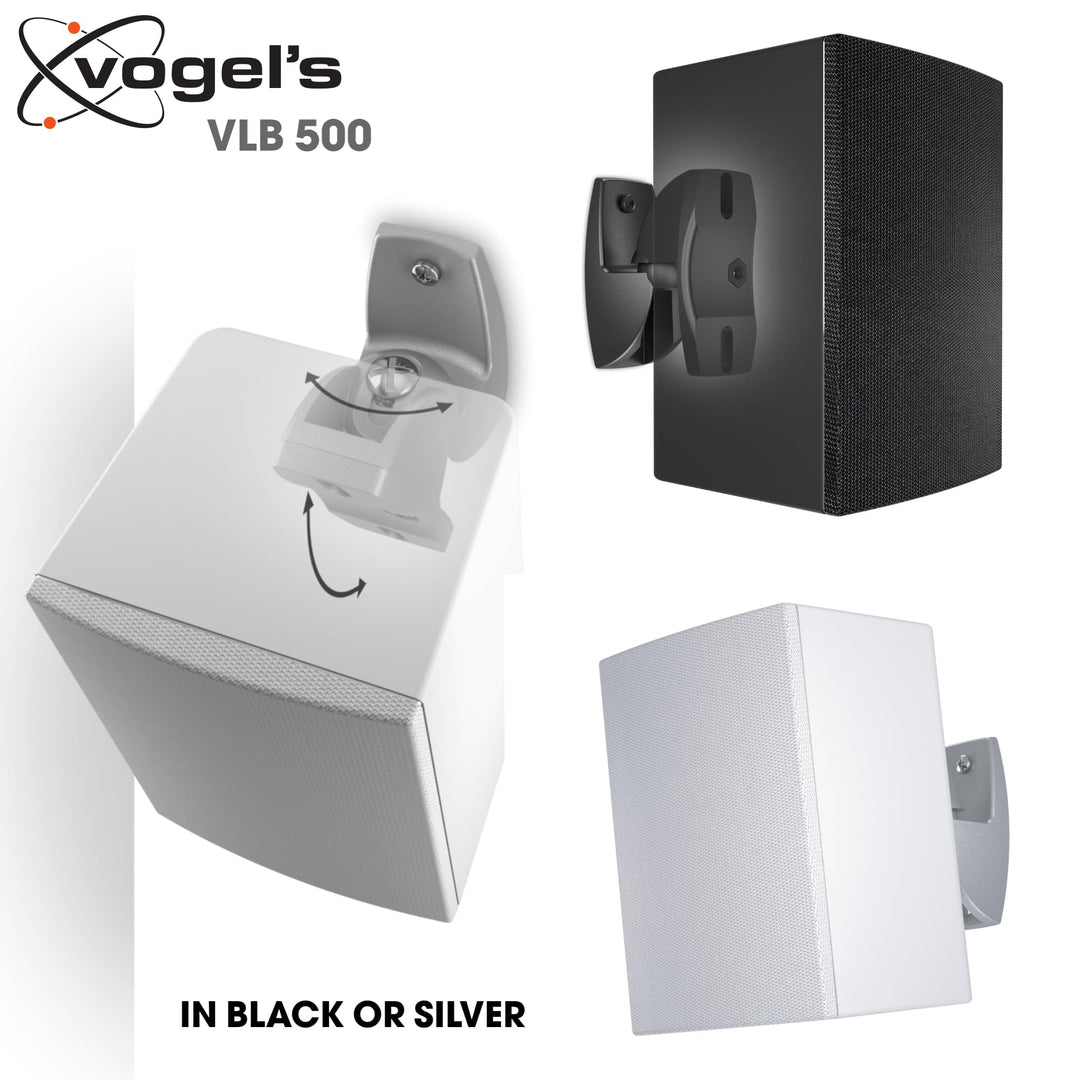 Vogel's VLB 500 Universal Speaker Wall Mount Set Swivels up to 180º (Left/Right) Can be Tilted up to 20º Pre-Assembled Max. 11 lbs (5 kg) Black 2 mounts