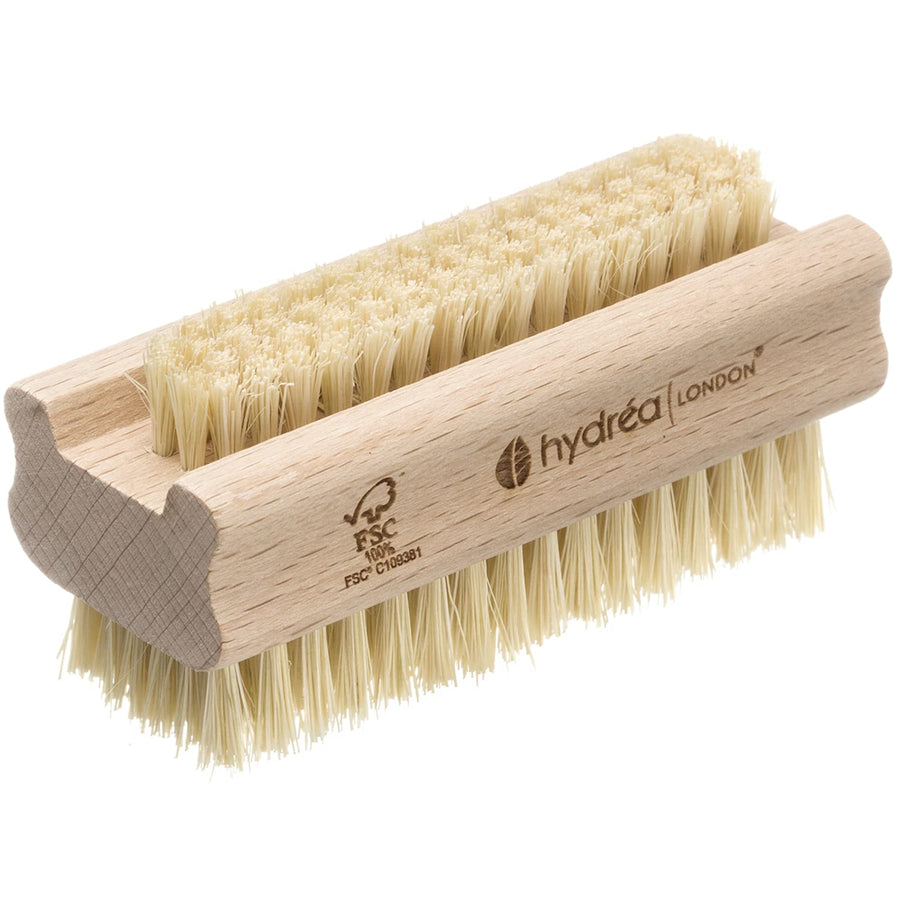 Nail Brush - Double-Sided Pedicure & Manicure Brush with Natural Cactus Bristles - 100% Vegan Hand Scrub, Fingernail Cleaner, & Tough Toenail Cleaning Scrubber - FSC® Certified Beechwood