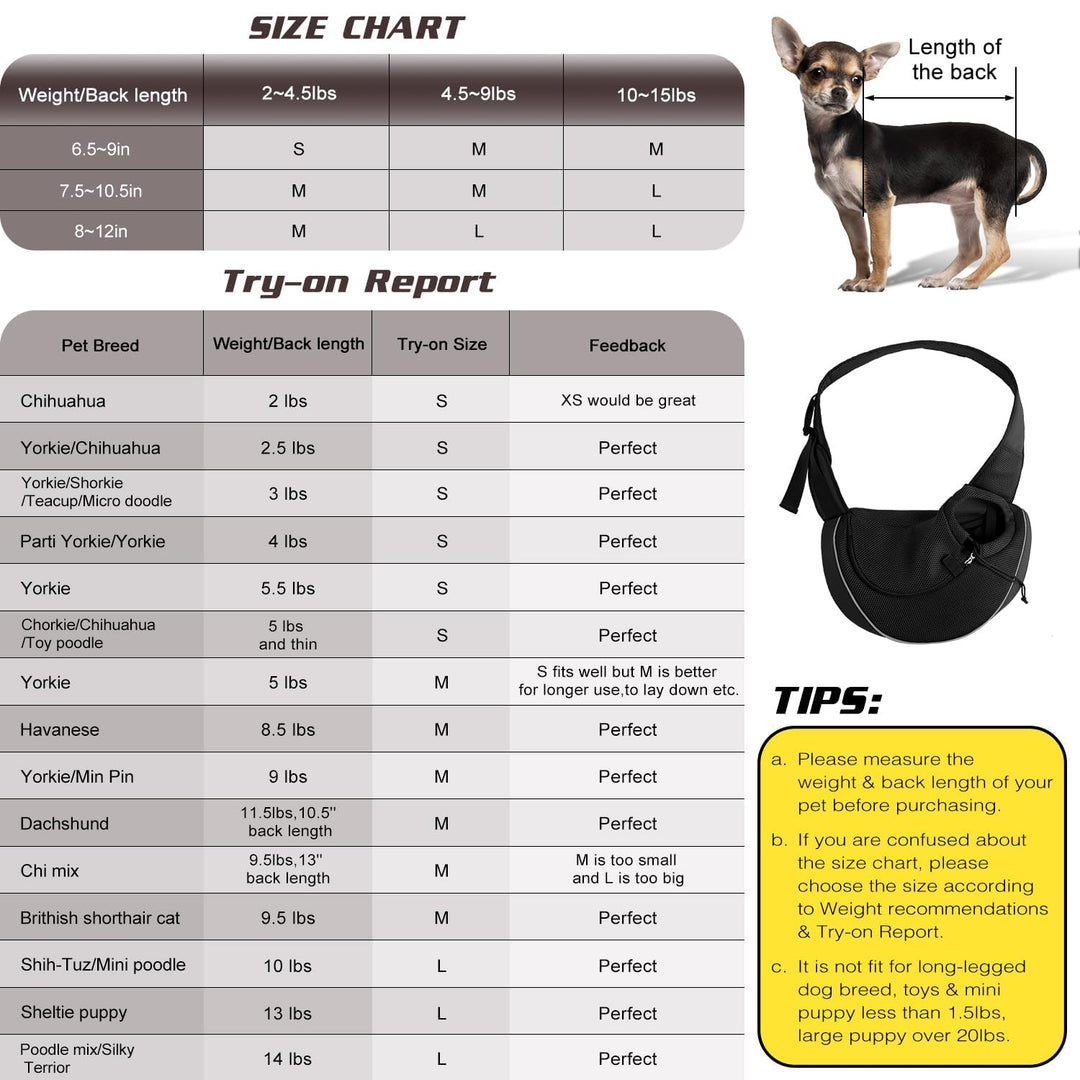 Pet Dog Sling Carrier Breathable Mesh Travel Safe Sling Bag Carrier for Dogs Cats