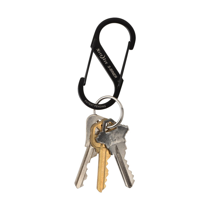 S-Biner Dual Carabiners, Stainless-Steel, unisex-adult, Black, Assorted 3-Pack, Sizes 2, 3, 4