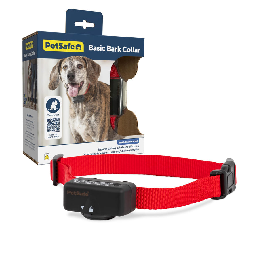 Basic Bark Control Collar for Dogs 8 lb. and Up, Anti-Bark Training Device, Breeds, Waterproof, Static Correction, Canine - Automatic Dog Training Collar to Decrease Barking