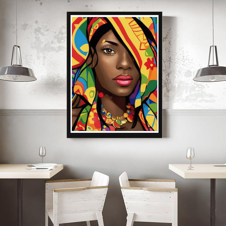 Acrylic Paint by Numbers for Adults African American, DIY Oil Painting Kit Black Woman Canvas Drawing Paintwork with Paintbrushes for Kids Beginner Arts Craft for Home Wall Decor-16x20 inch