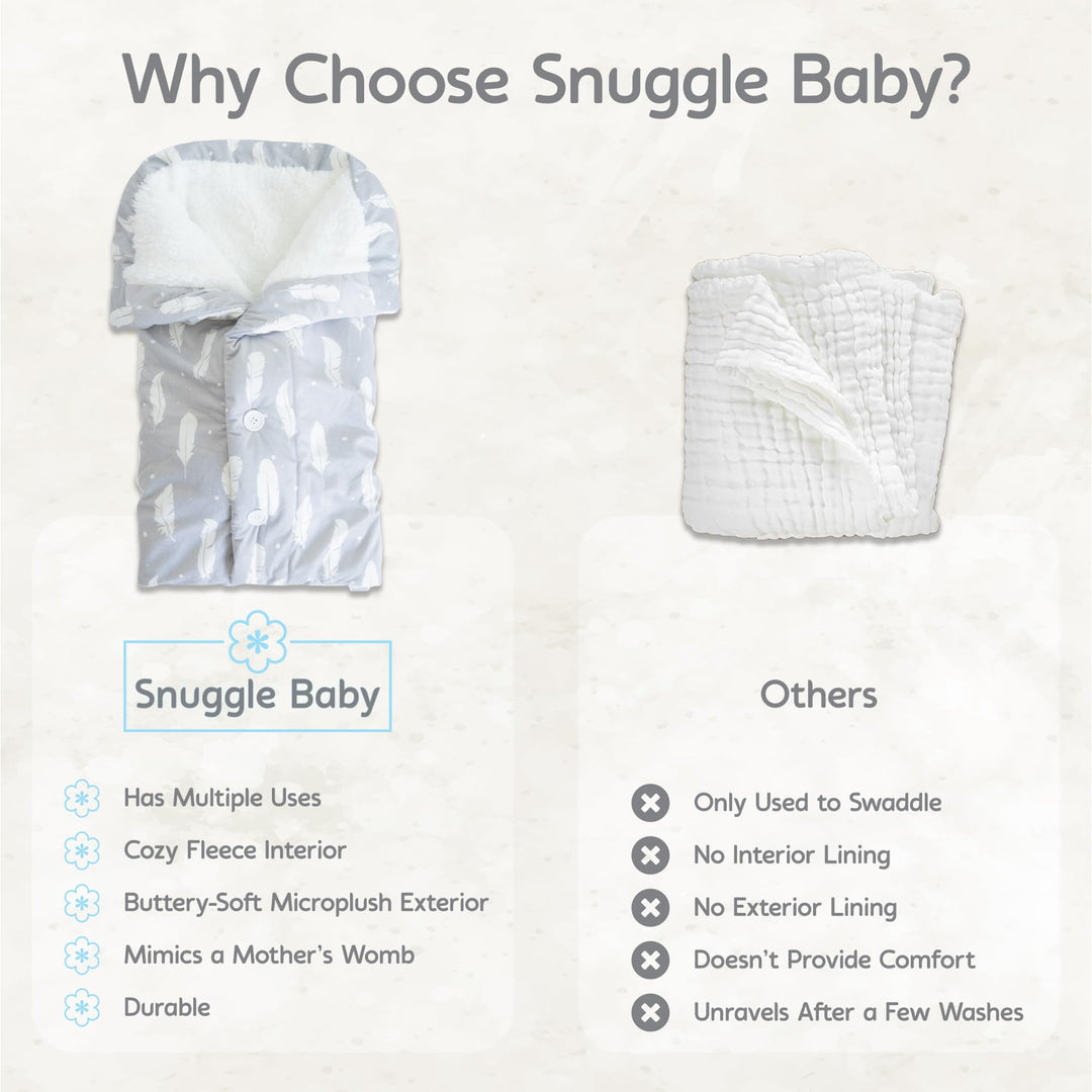 The Swaddle Blanket - Boho Feathers - Sleep Swaddle Blankets For Baby Boy & Girl - Infant Sleep Sack 0-3 Months - Newborn Wrap Swaddle Blanket - Newborn Essentials For Baby