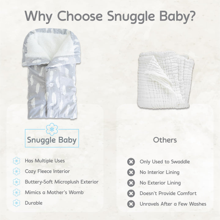 The Swaddle Blanket - Boho Feathers - Sleep Swaddle Blankets For Baby Boy & Girl - Infant Sleep Sack 0-3 Months - Newborn Wrap Swaddle Blanket - Newborn Essentials For Baby