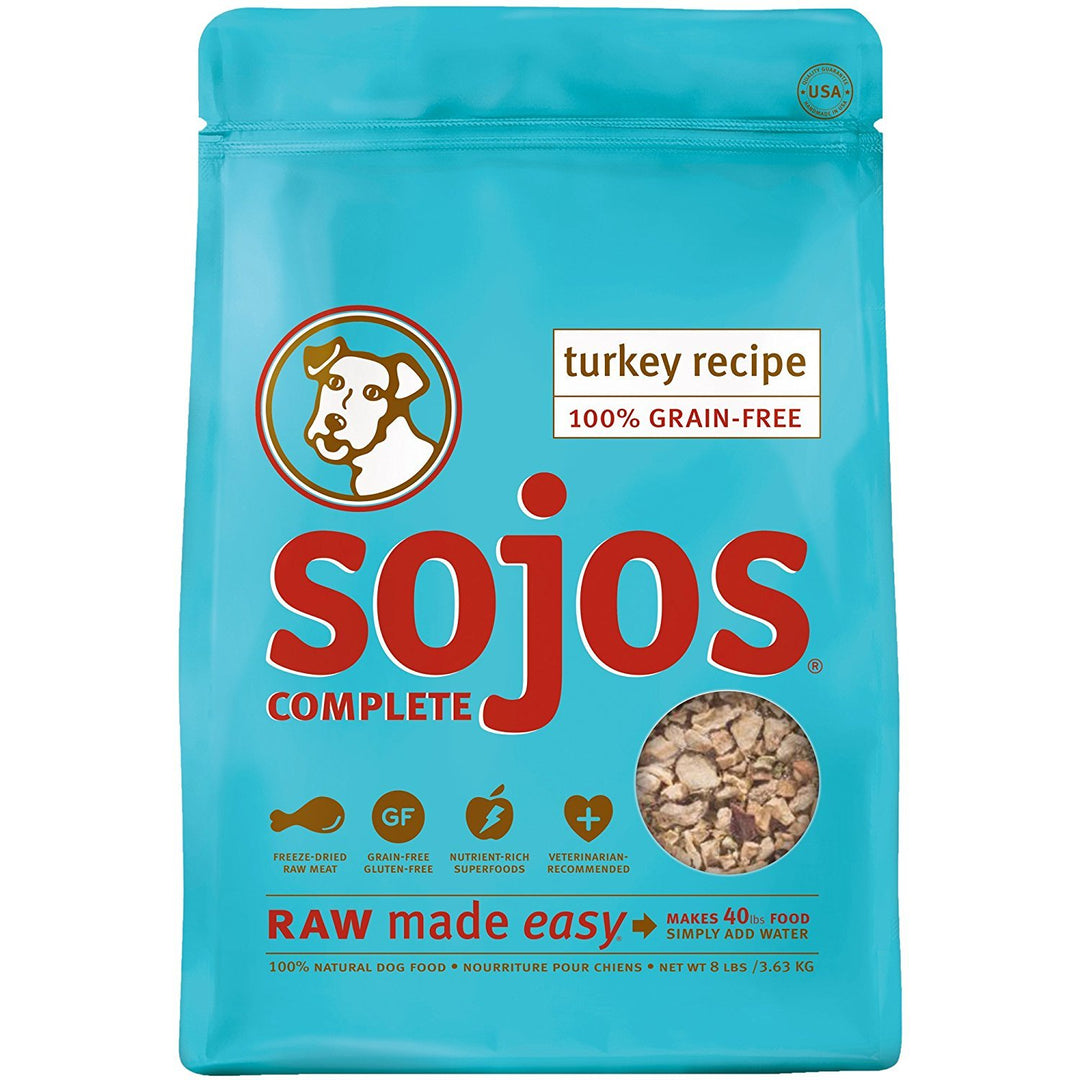 Sojos Complete Natural Raw Freeze Dried Dog Food Mix, Turkey, 7 Pound Bag