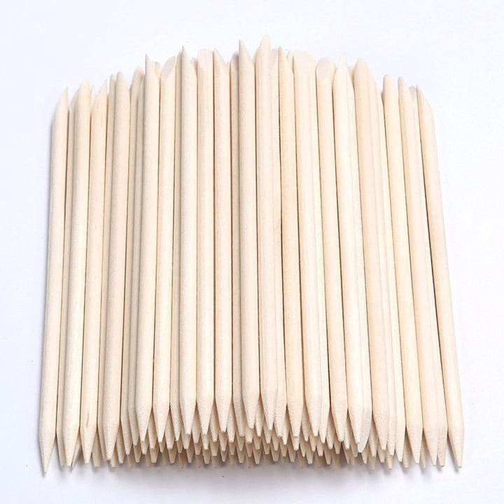 100Pcs Orange Wood Sticks for Nails, Double Sided Cuticle Pusher Remover Nail Art Manicure Pedicure Tool for Manicure Pedicure