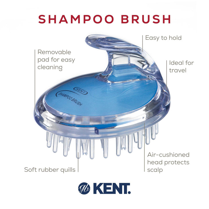 Kent SH1 - Shampoo/Conditioner, Scalp Massage, and Hair Growth Shower Wet Brush - 42 Soft Rubber Bristles (3 1/2)