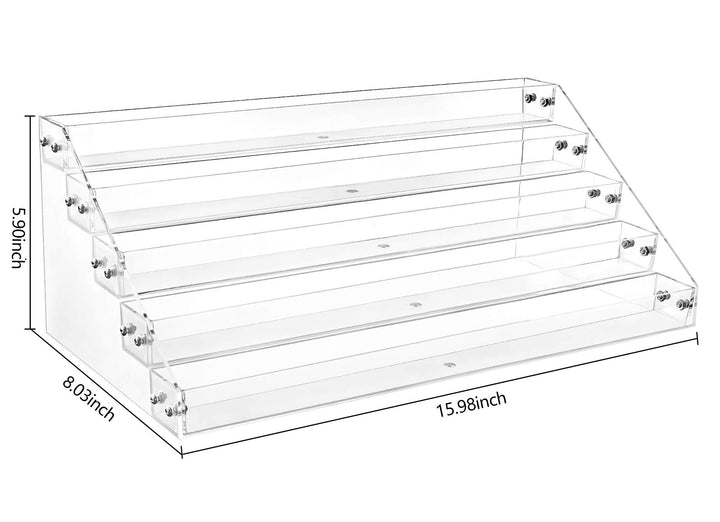 Clear Nail Polish Organizer 5 Tier Acrylic Display Rack Holds Up to 60 Bottles