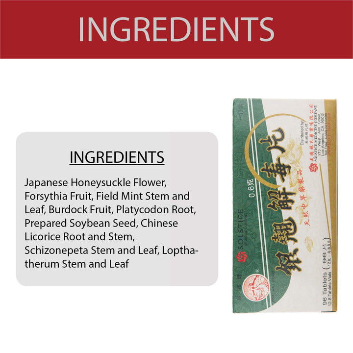 YIN CHIAO CHIEH TU PIEN -Herbal Supplement for Respiratory Support (1 Box, 96 Tablets)