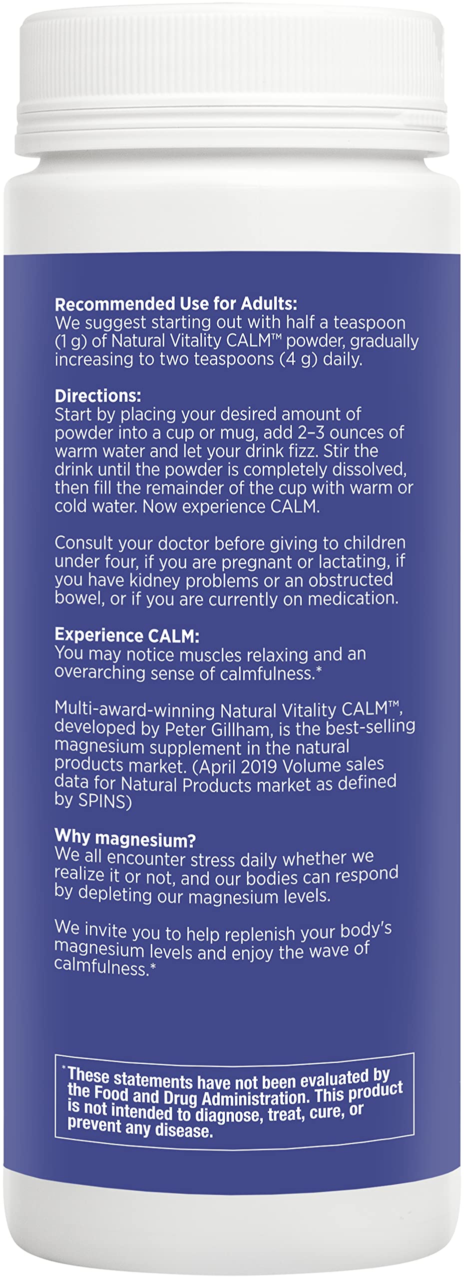 Calm, Magnesium Supplement, Anti-Stress Drink Mix Powder, Original, Orange - 8 Ounce (Packaging May Vary)