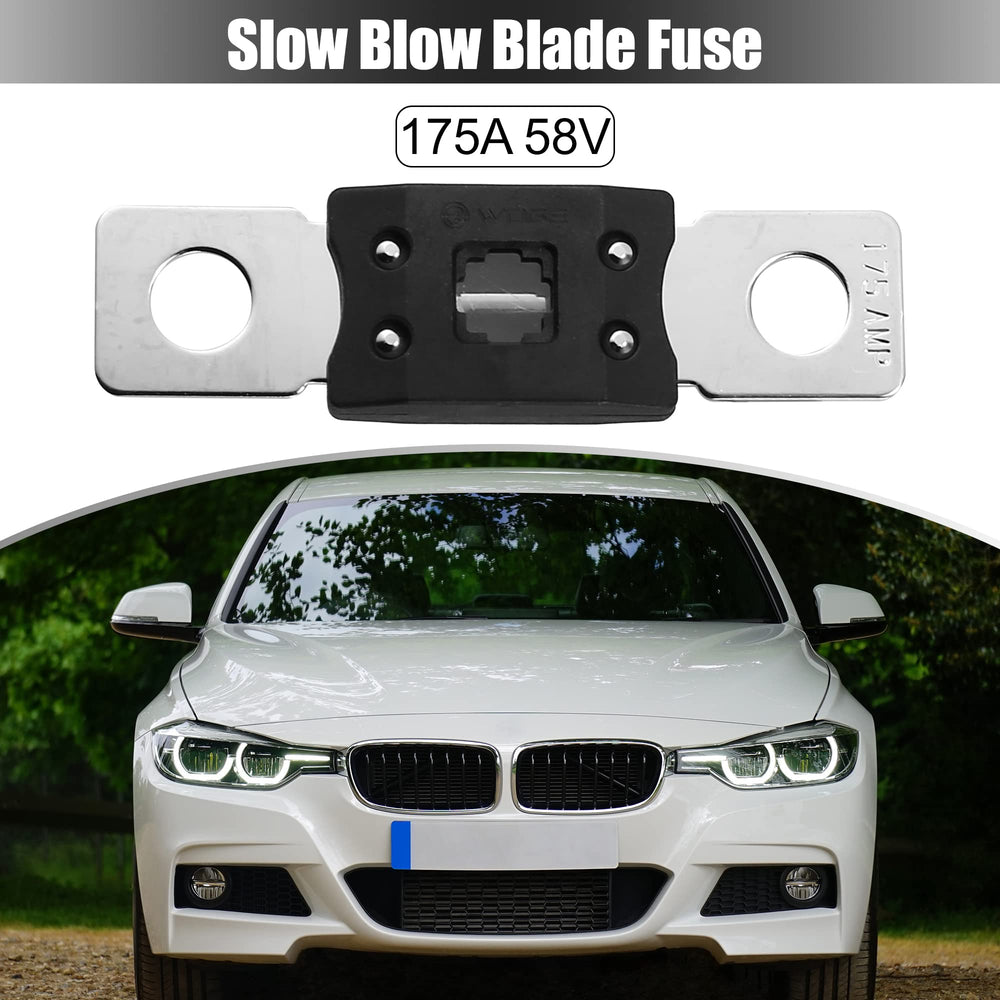 Fuse 175 Amp Universal Slow Blow Blade Style Fuse Bolt Down Fuse for Car Vehicle Automotive Marine Audio Video System Black