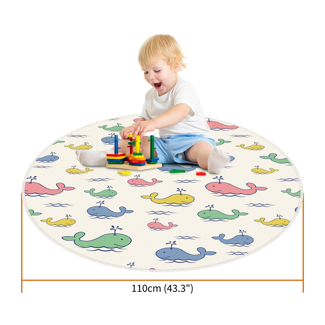 Splat Mat for Under High Chair 43.3, Waterproof Anti Slip with No Layering Design Splash Mat for Art/Crafts/Playtime on Floor or Table, Reusable Eating Mess Mat Spill Mat Floor Protector