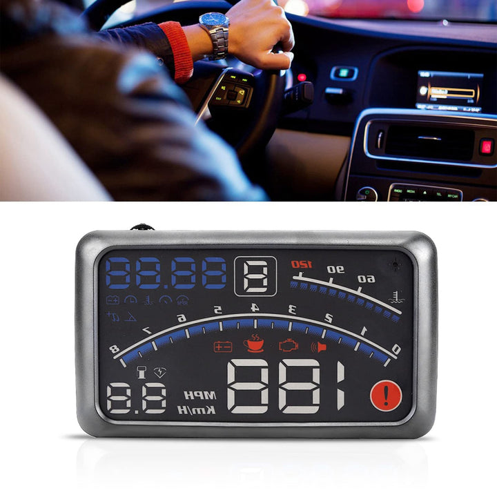 Heads Up Display,5.5 HD OBD II Car GPS HUD Head Up Speed Display Over Speed Warning,Fuel Consumption,Temperature
