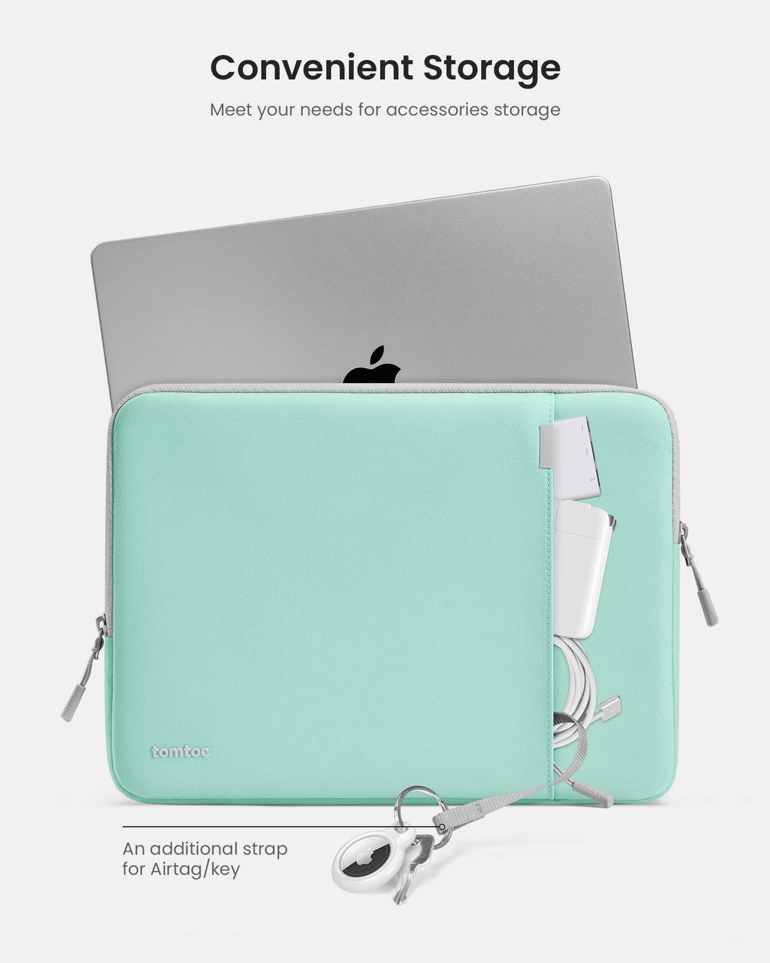 360° Protective Laptop Sleeve for 13-inch MacBook Air M2/A2681 M1/A2337 2018-2022, MacBook Pro M2/A2686 M1/A2338 2016-2022, Water-Resistant Case for 12.9 iPad Pro 5th/4th/3rd Gen, Mint Blue
