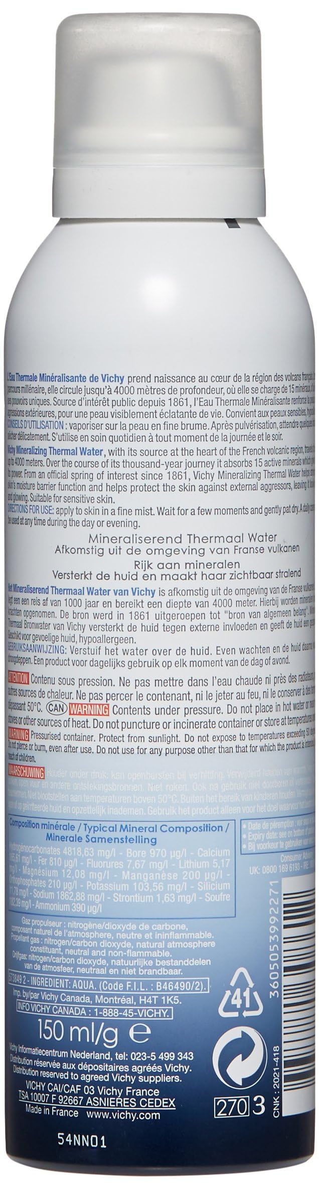 Mineralizing Thermal Water, Hydrating Facial Spray with Antioxidants to Soothe and Regenerate Skin, 5.1 Fl Oz
