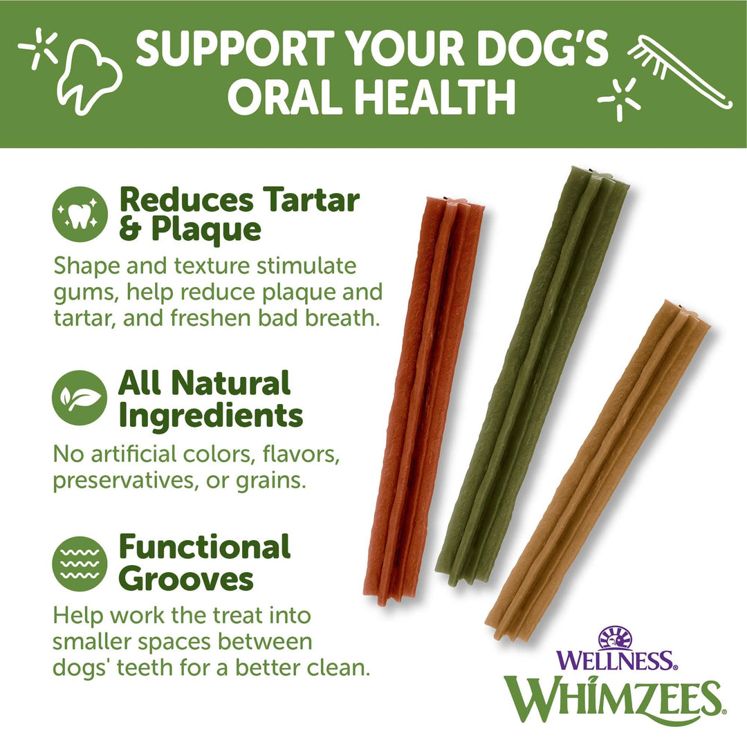 Wellness Stix Dog Dental Treats, Natural Chews, Large Size Stick, (7 Count)