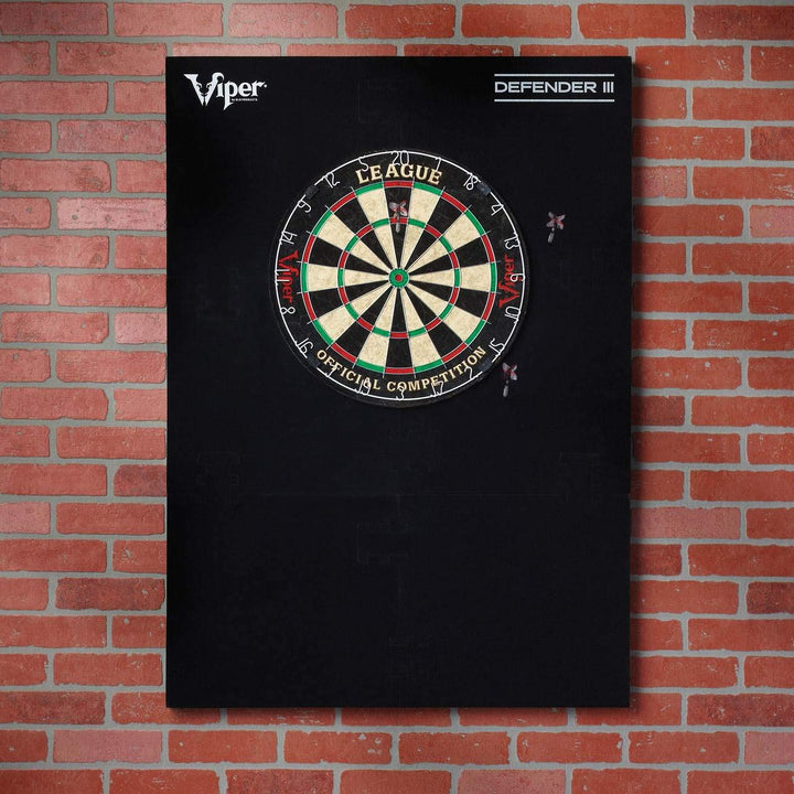 by GLD Products Defender III Extended Length Dartboard Surround Wall Protector, Black, One Size