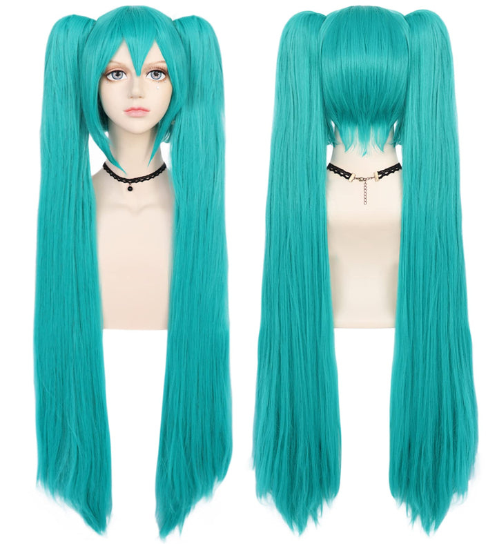 Anangelhair +Free Hair Cap 48inch 120 Cm Miku's Day Vocaloid Hatsune Miku Green Anime Cos Costume Cosplay Wig Hallowmas