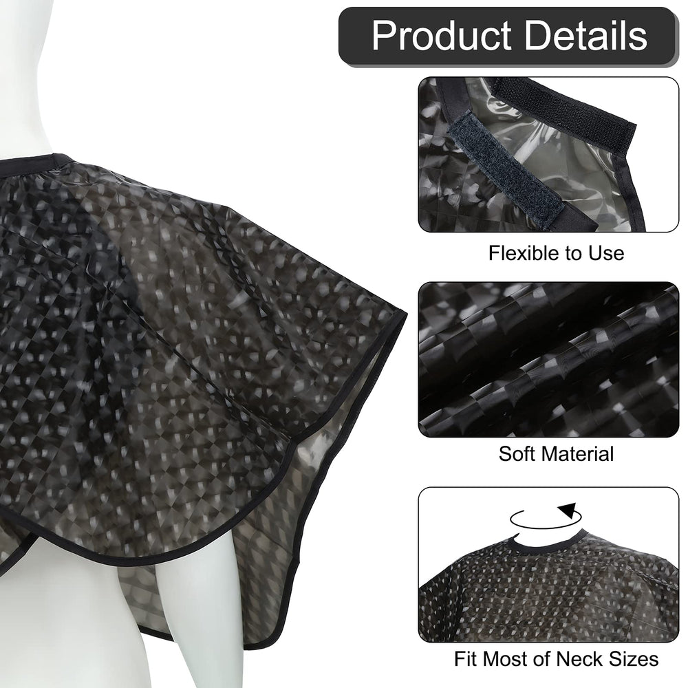2 Pieces Short Hair Capes Waterproof Hair Dye Cape Comb-Out Cape Smock Hair Dye Shampoo Hair Cape Makeup Apron Cape Salon Barber Bib Cape Hair Coloring Capes for Hair Styling, Black