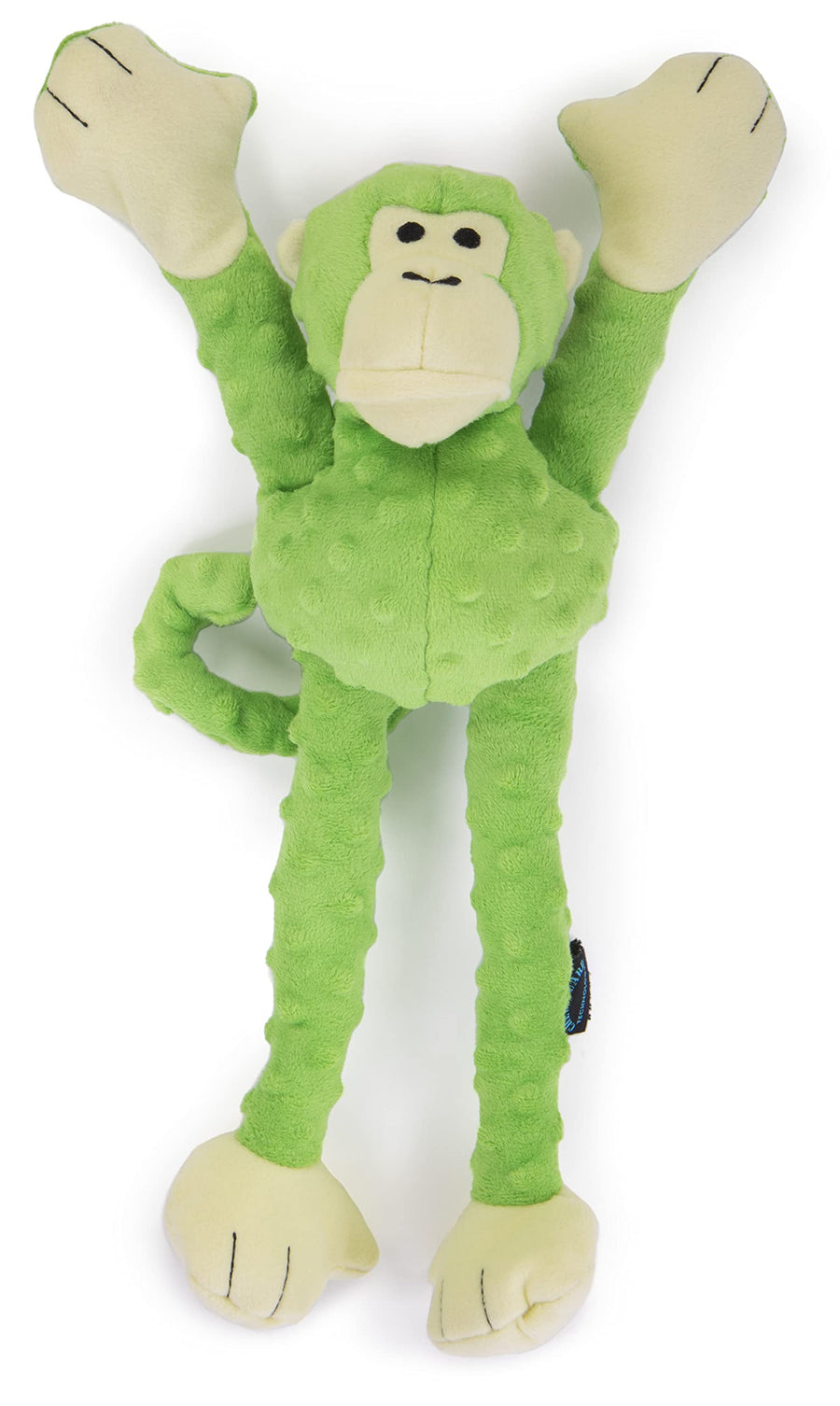 Crazy Tugs Monkeys with Chew Guard Tough Plush Dog Toy, Green, Large