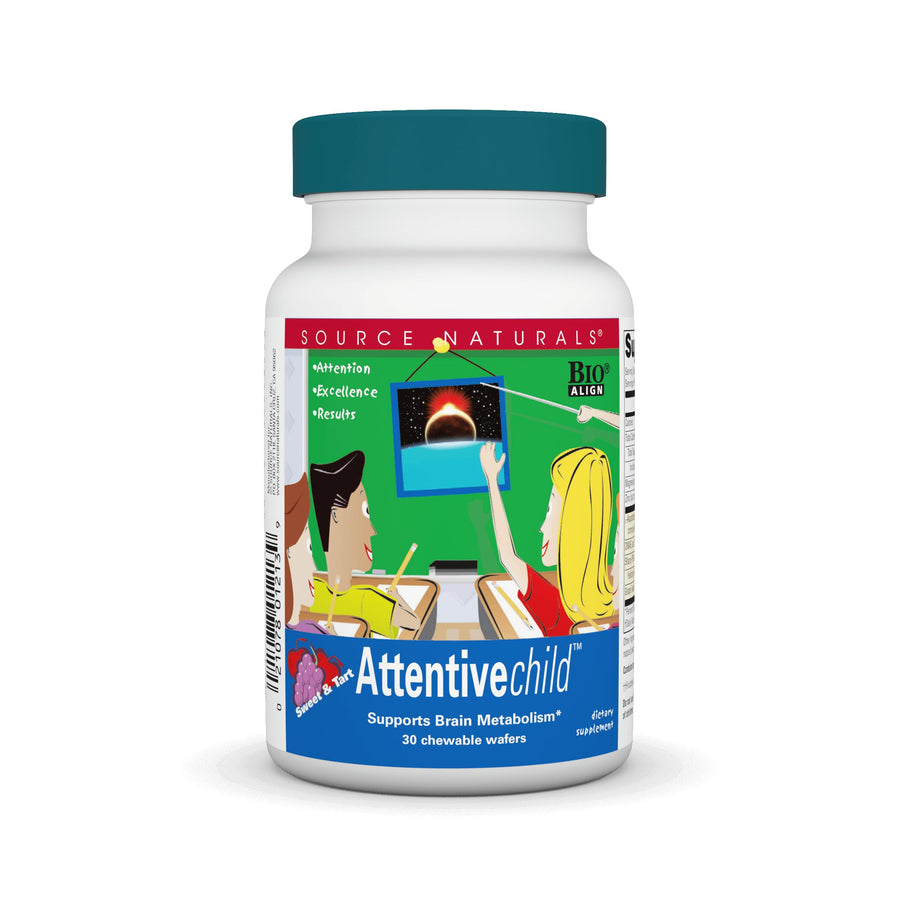 Attentive Child Chewable Wafers for Brain Metabolism Support - 30 Fruit Wafers