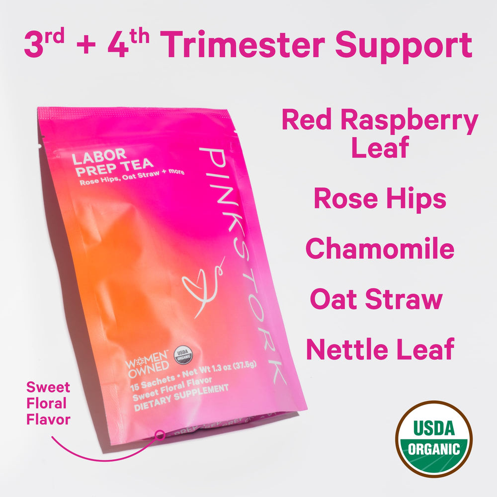 Labor Prep Tea - Organic Pregnancy Tea with Raspberry, Chamomile, Rosehip for Labor and Delivery