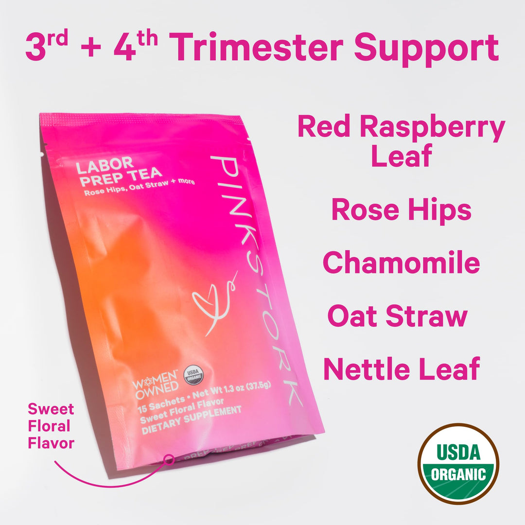 Labor Prep Tea - Organic Pregnancy Tea with Raspberry, Chamomile, Rosehip for Labor and Delivery