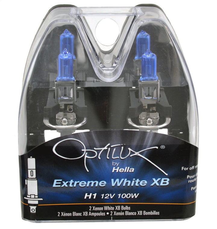 H71070227 Optilux XB Series H1 Xenon White Halogen Bulbs, 12V 100W, 2 Pack