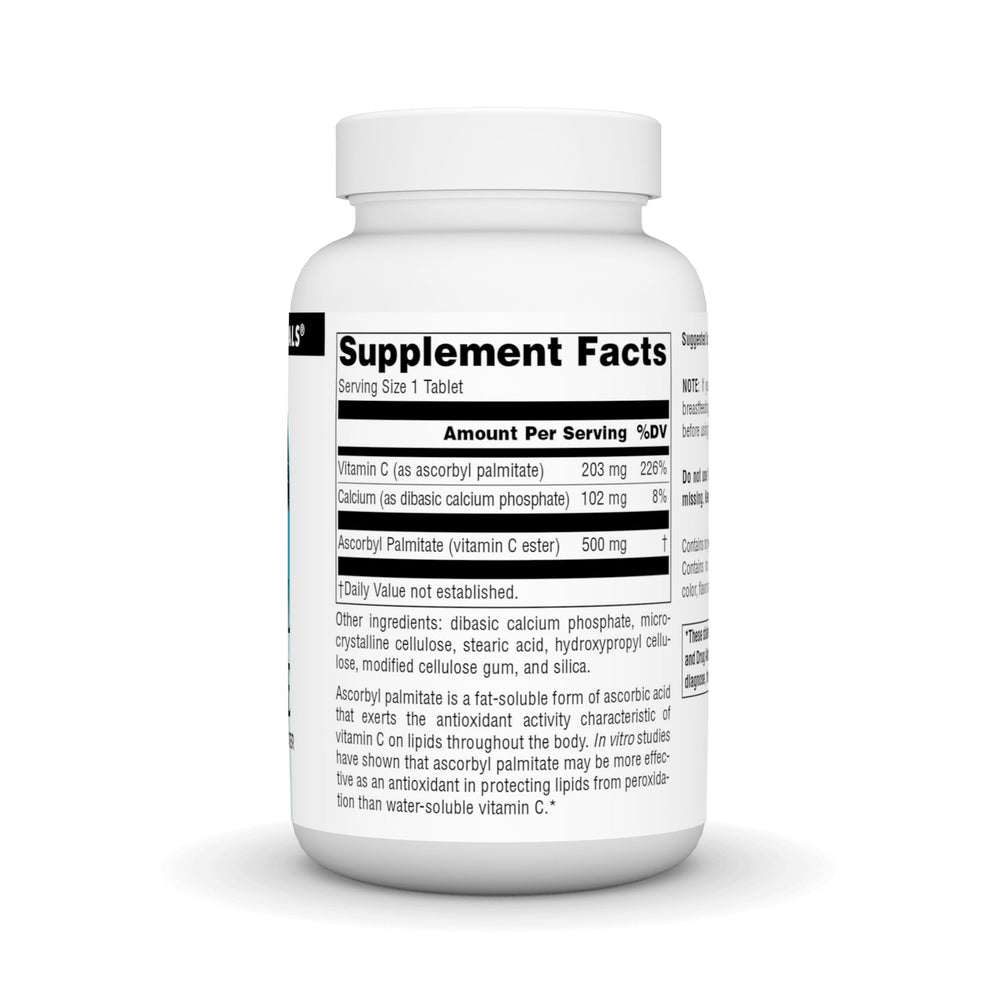 Ascorbyl Palmitate 500mg Fat-Soluble Vitamin C Ester Supplement - 90 Tablets
