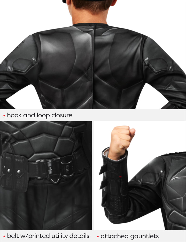 DC Comics The Batman Movie Deluxe Boy's Batman Costume for Themed Parties and Halloween, Small