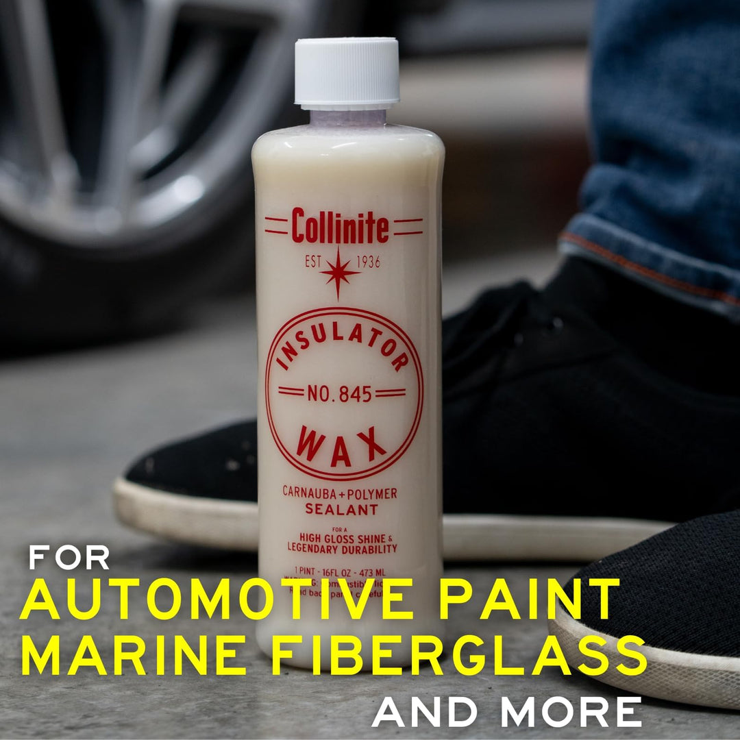 Collinite 845 Insulator Wax-Easy to Use Carnauba+Polymer Wax Sealant-High Gloss Shine+Durable Hydrophobic Beading & Long Lasting Paint Protection for Cars/Boats/Trucks/RVs & Motorcycles (16 fl oz)