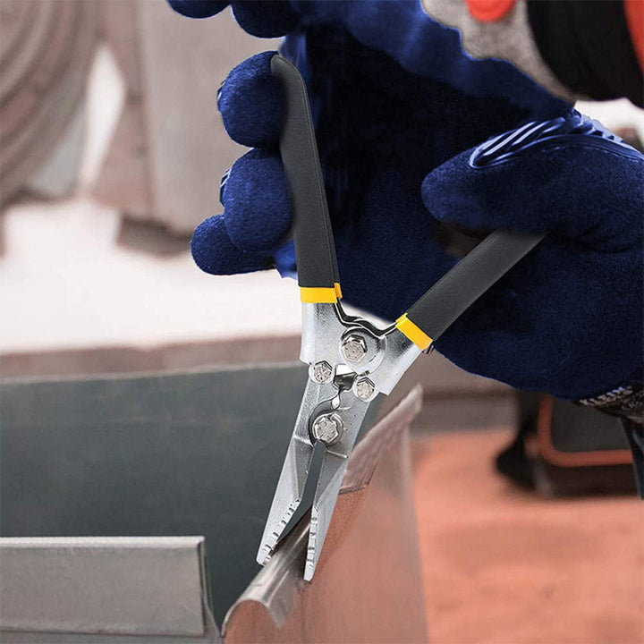 Bending Pliers,Sheet Metal Steel Hand Clamp Seamer Pliers,with Non-Slip Handle,for Bending Pliers Flattening Tool(Curved)