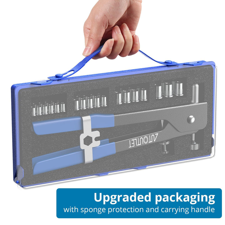 Professional Rivet Gun Pop Rivet Gun Kit with 86PCS M3/M4/M5/M6/M8 Threaded Rivet Nut and Rivets Wrench for Furniture, Decoration, Car, Trailer, Boat