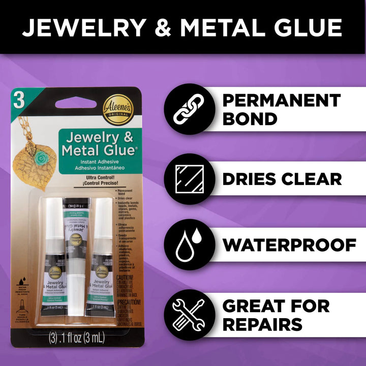Aleene's 94830 Jewelry & Metal Glue 3/Pkg, 1oz