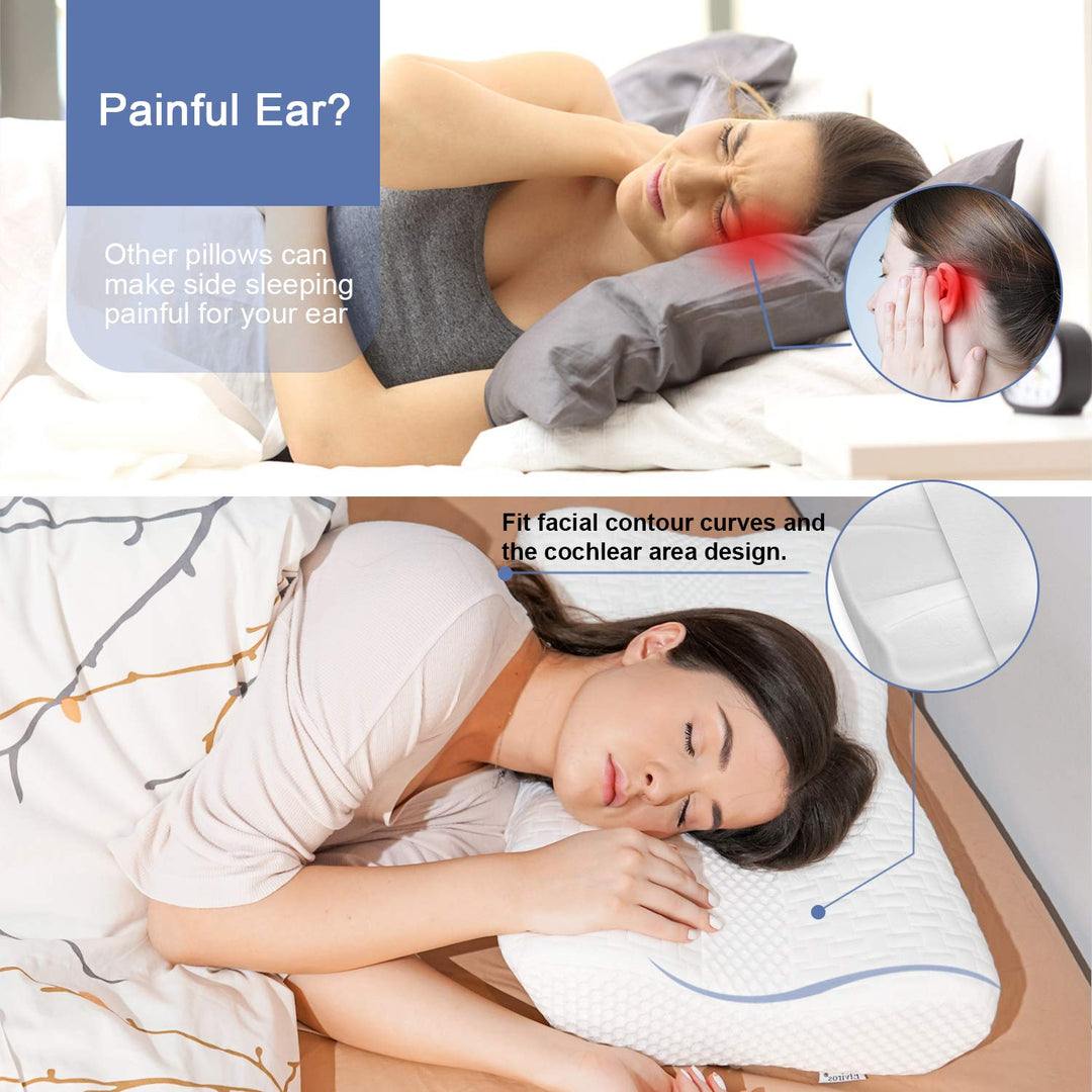 Cervical Pillow, Memory Foam Bed Pillows for Neck Pain Relief, Adjustable Ergonomic Orthopedic Contour Support Pillow for Sleeping, Back, Stomach, Side Sleeper (Dark Grey)