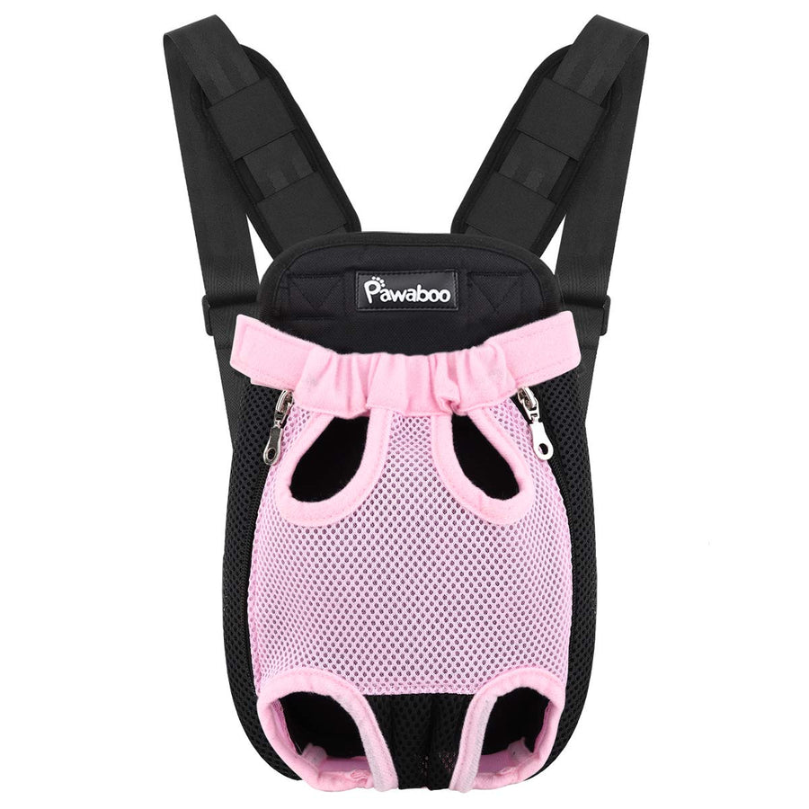 Pet Carrier Backpack, Adjustable Pet Front Cat Dog Carrier Backpack Travel Bag, Legs Out, Easy-Fit for Traveling Hiking Camping for Small Medium Dogs Cats Puppies, Small, Pink